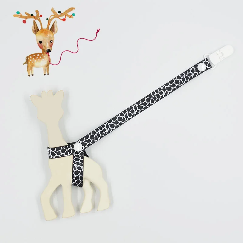 Non-toxic Baby Giraffe holder chain clip Pacifier Chain Strap  Stroller Hook Baby Stroller Toy Holder for Baby Accessories