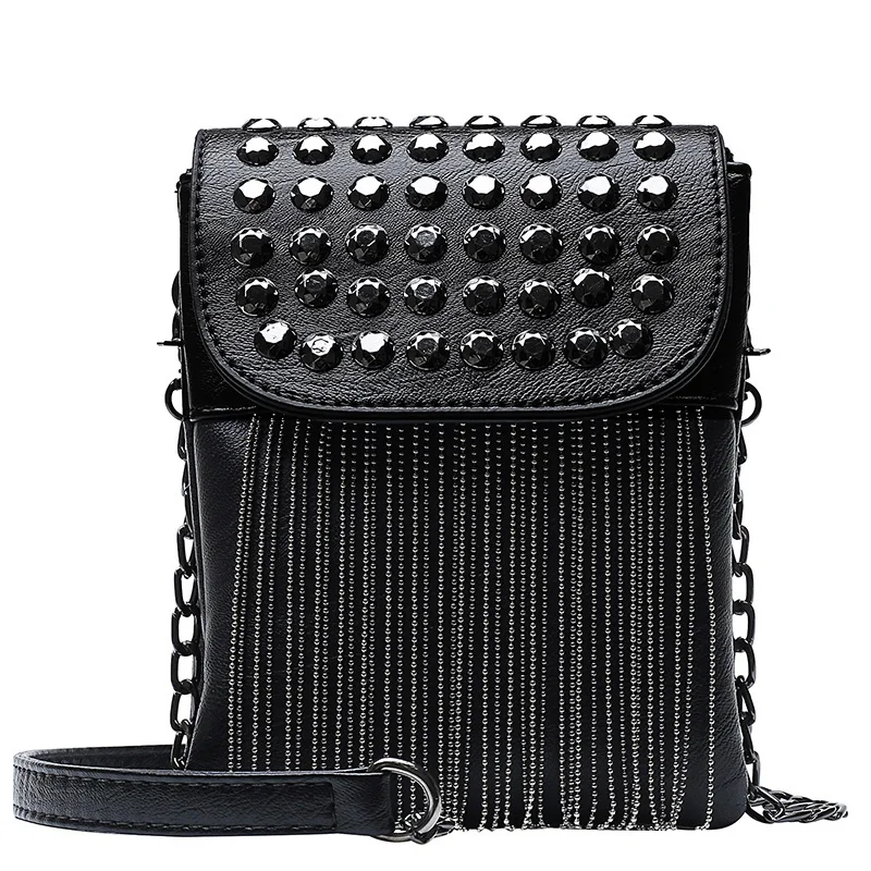 JIEROTYX z frędzlami z diamentami torebka damska Messenger Bag designerska sieć mody kobieca torba na ramię wysokiej jakości sprzedaż hurtowa — zdjęcie 2