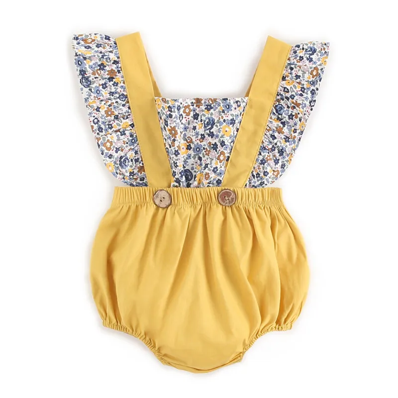 Summer New Baby Climbing Clothes Baby Girl Clothes Floral Two-Piece Suspender Newborn Jumpsuit Cute Casual Fashion All-match