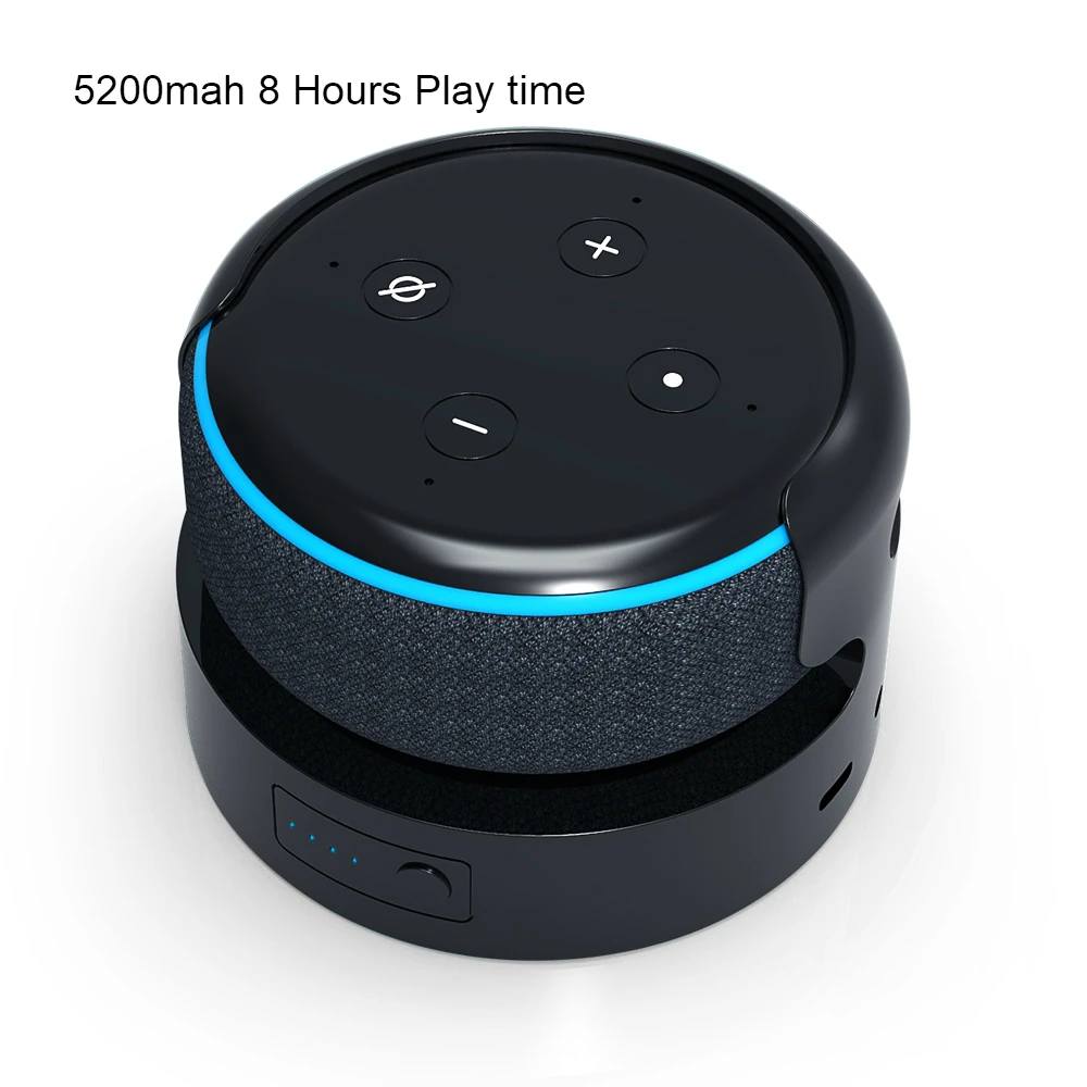 Echo dot alexa第3世代用バッテリーベース,スピーカーホルダー,充電式