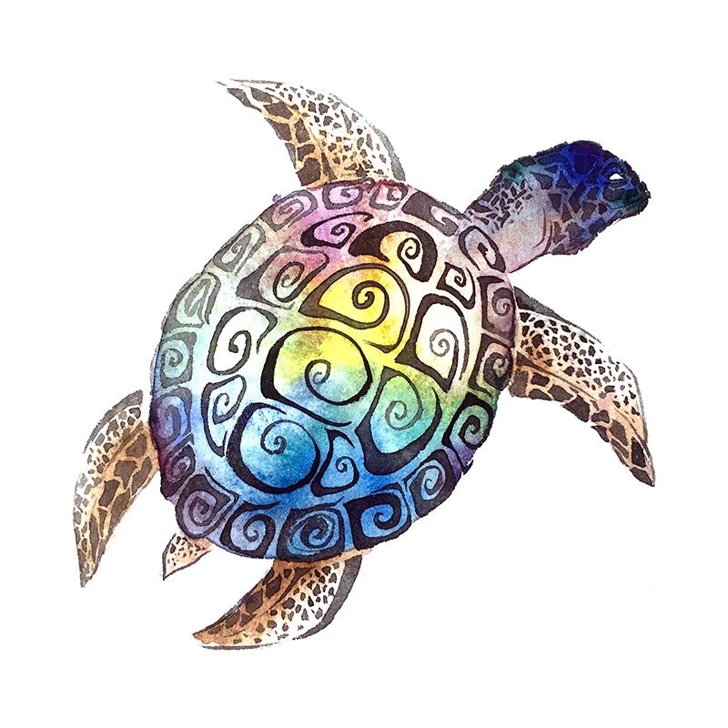 Fuzhen Boutique Decals Exterior Accessories Tribal Turtle Creative Car Sticker Air Conditioner Cartoon Decal Personality Styling