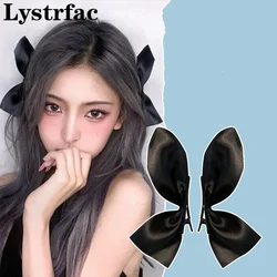 Lystrfac Korean 2Pcs Bow Hairpin for Women Girls Fashion Headdress Hairgrips Cute Back Head Top Clip Female Hair Accessories