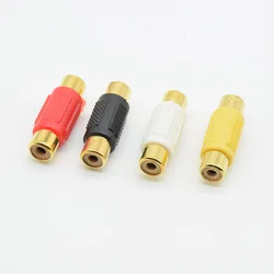 4pcs RCA straight-through audio and video female to female plug RCA audio lotus butt connector red black Jack Socket Adapter
