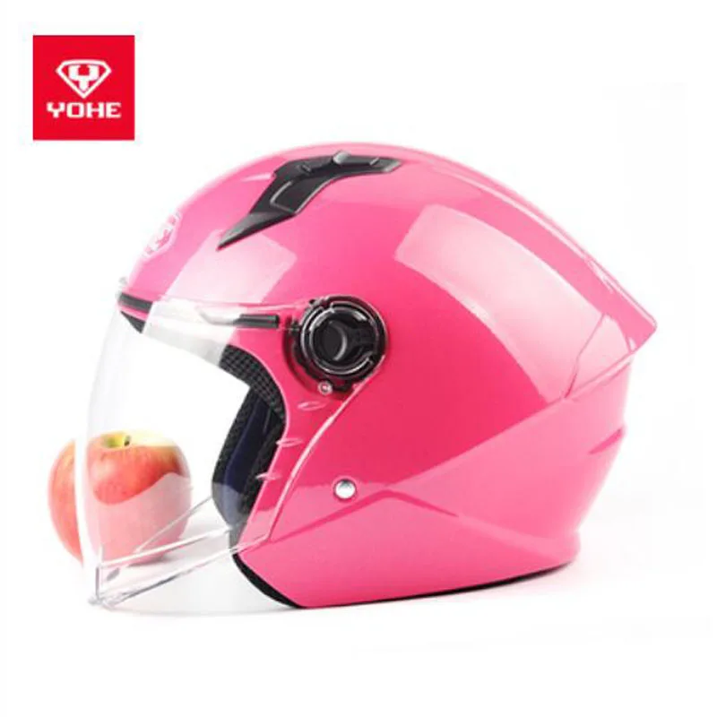 2023 New Fashion YOHE Half Face Motorcycle Helmets Electric Bicycle Motorbike Helmet Made of ABS PC Visor with Transparent Lens