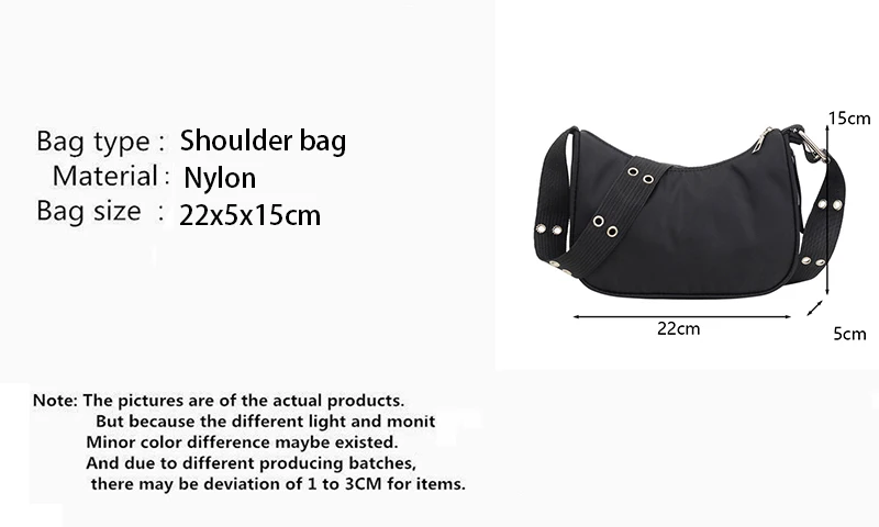 Yogodlns Trendy Nylon Umhängetasche Für Frauen Vintage Umhängetaschen Weibliche Straße Messenger Handtasche und Geldbörse Reise Einfache Tote – Detail 2