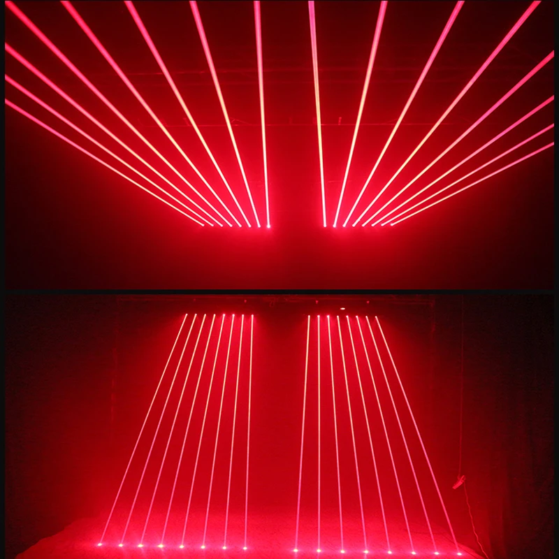 Lumière de Scène Professionnelle, Laser à 8 Yeux, Système de Ligne à Tête Mobile, Spectacle à 8 Têtes, Rouge, Vert, Bleu, pour ixChang DJ KTV