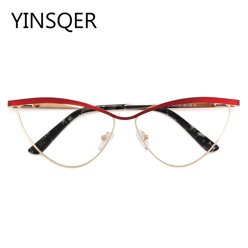 YINSQER 2020 Cat Eye Glasses Spectacles Myopia Eyeglass Frames Women Optical Prescription Glasses Clear Eyewear Men's Glasses