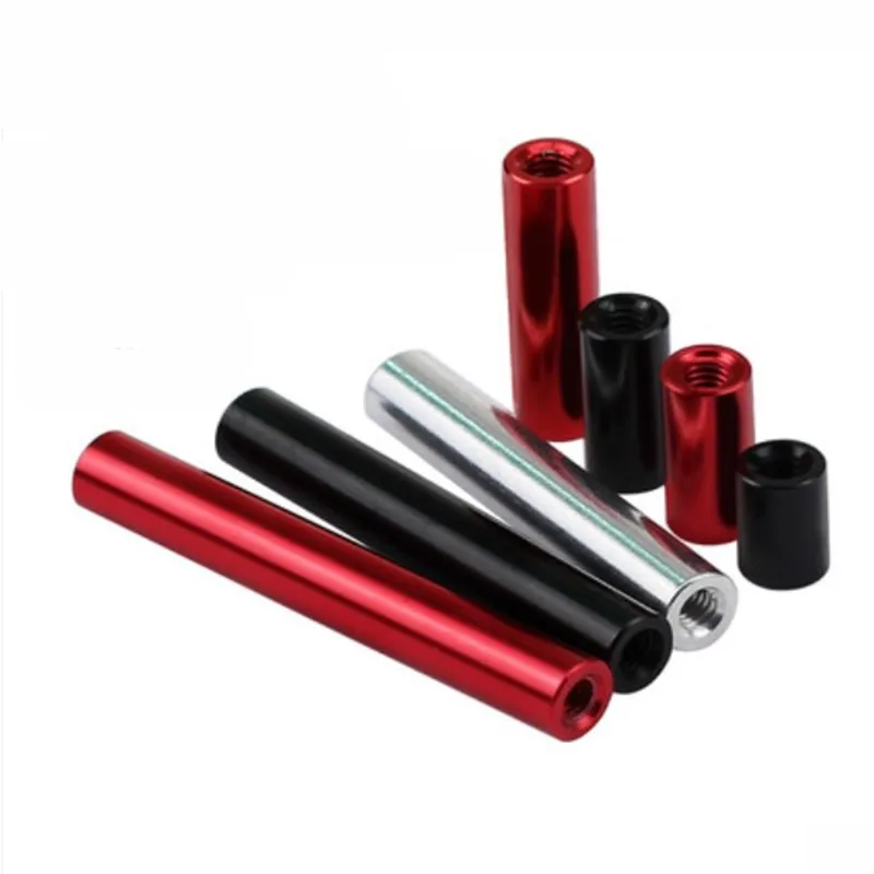 5-10pcs/lot M2 m2.5 m3 m4 m5 red  black sliver round aluminum  standoff  Column rods  Round Aluminum Spacer for RC multirotors