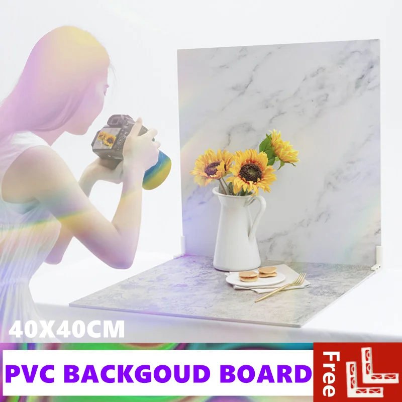 Photo Background Board PVC Watreproof Marble Wood Grain Photography Backdrops Food Cosmetics Photocall Dec for Photo Studio