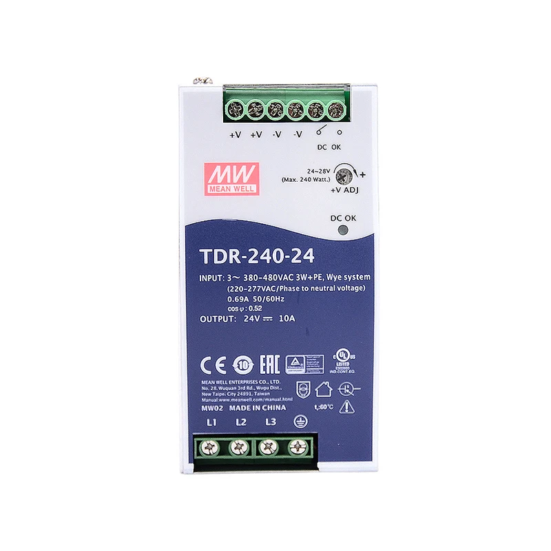 

Switching power supply TDR-240-24 240W | 24V | 340-550VAC/480-780VDC