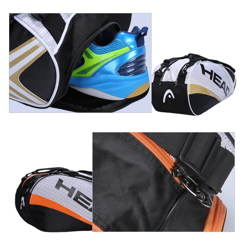 Original Head Tennis Bag Brand Tennis Racquet Bag 6-9 Piece Rackets Tennis Bag Nylon Dacron Tennis Racket Racquet Backpack Brand