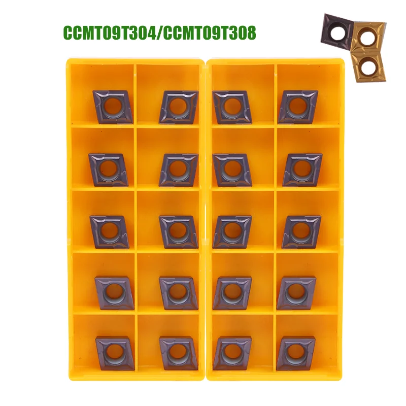 

Карбидная вставка для токарного станка CCMT09T304, CCMT09T308, VP15TF, UE6020, US735, для внешнего токарного станка с ЧПУ, CCMT, 10 шт.