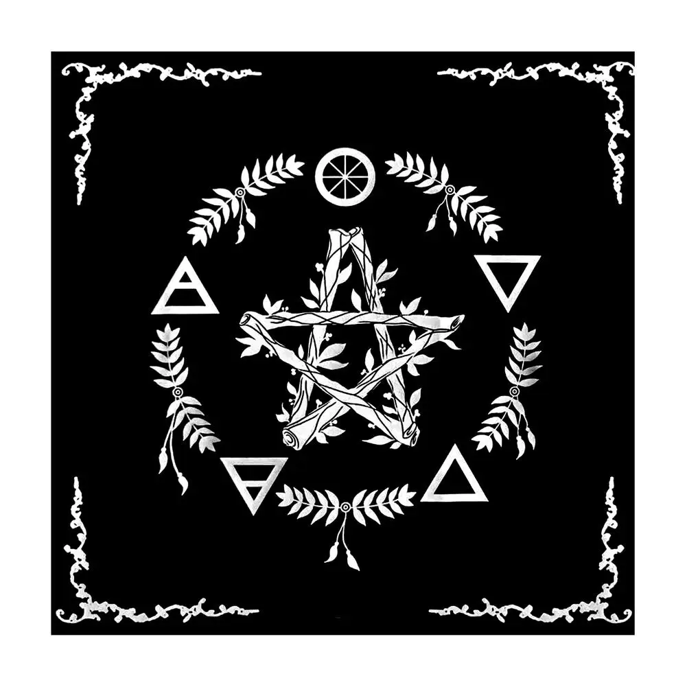 Astrology Table Mat 19.29in Square Table Cloth Tarot Card Table Pad Pentagram Altar Cloth Small No Deformation Soft Texture