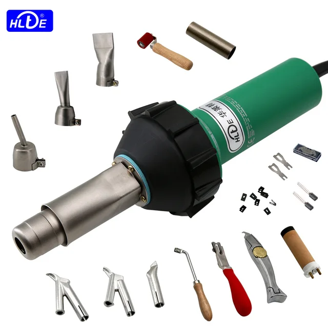 HLTE-D16 220V/110V 1600W spawanie tworzyw sztucznych opalarka spawarka na gorące powietrze do membrany pcv PP/PE/PPR arkusze, rury ziorniki wody/wieża
