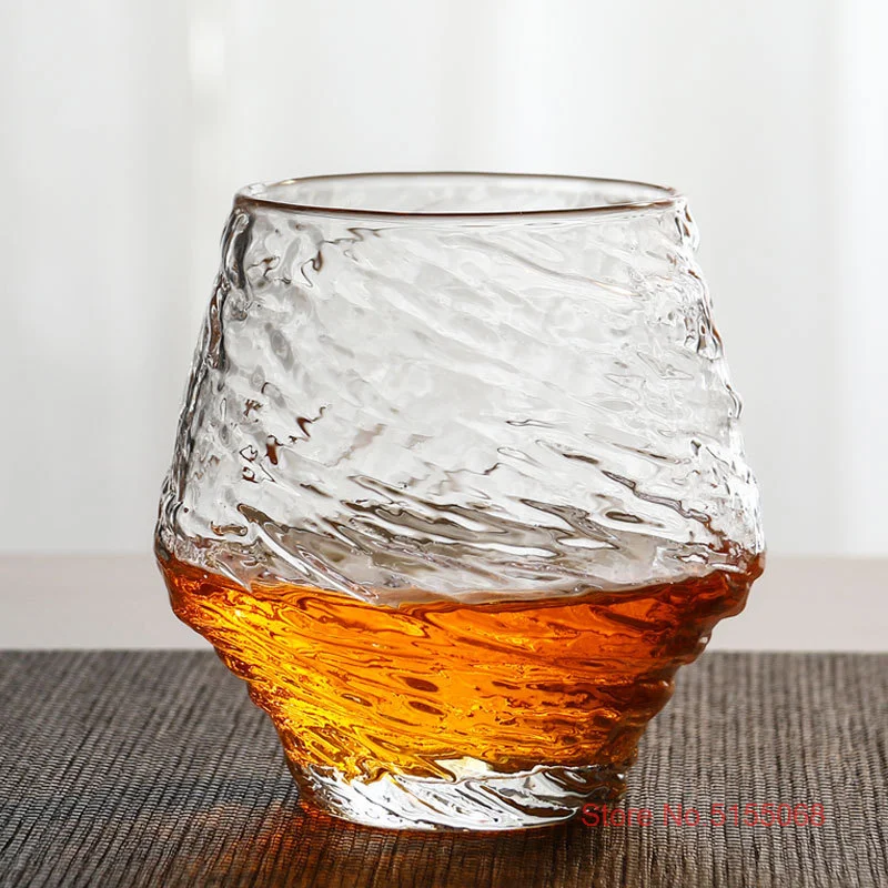 Japanese Hazy Air Wine Glass Snowflakes Falling Whiskey Tumbler Hammer Pattern Whisky Cup XO Brandy Drinking Glasses Wineglass