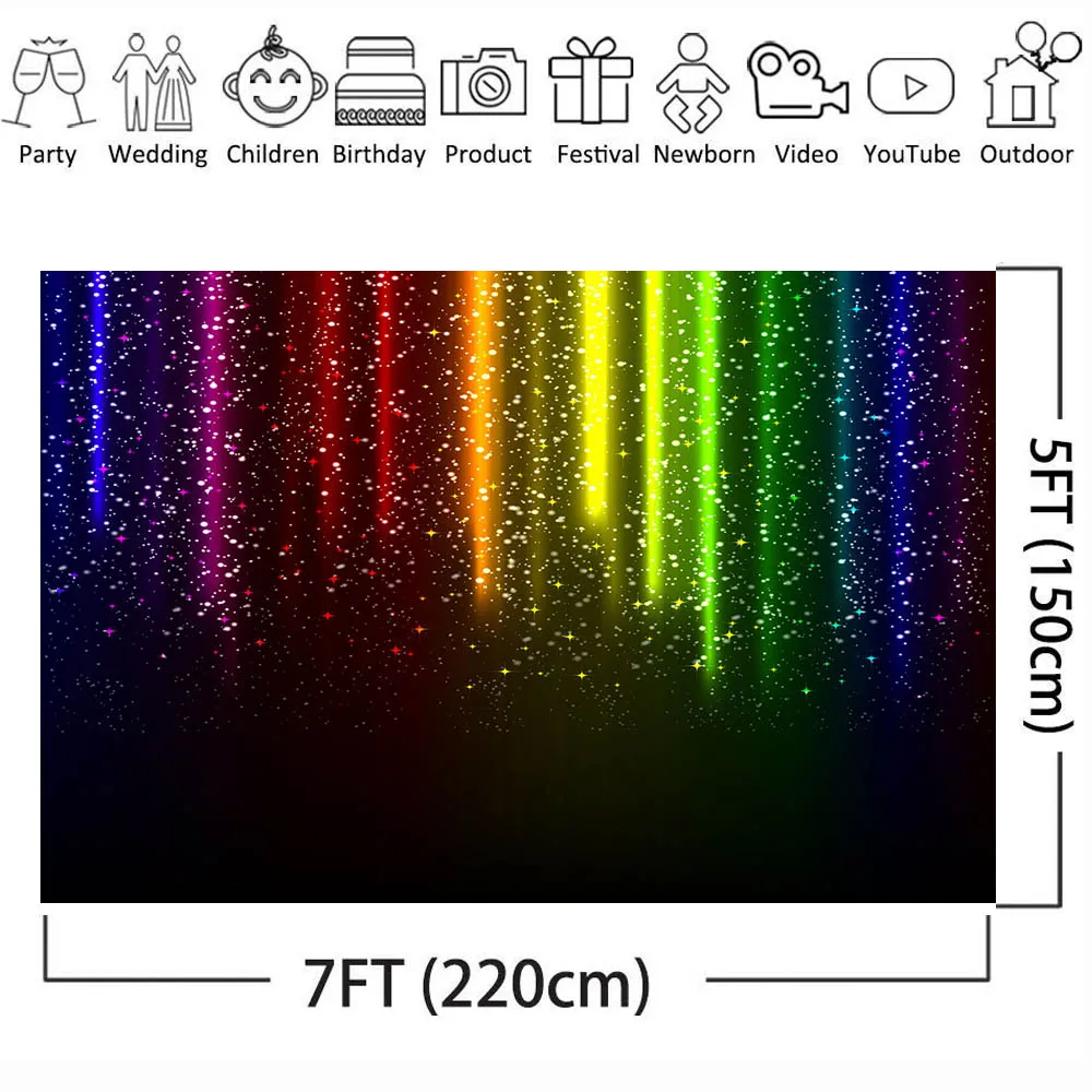 Phát Sáng Phông Nền Chụp Ảnh Dán Tùy Chỉnh Sinh Nhật Hình Nền Trang Trí Đồ Bộ Đảng Bối Cảnh Cho Studio Ảnh