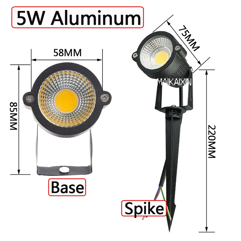 LED 3W 5W 7W 10W ภูมิทัศน์กลางแจ้งโคมไฟสนามหญ้ากันน้ำ Led Light Garden เส้นทางสปอตไลท์ AC220V DC12V