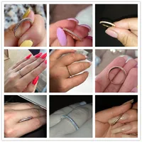 Huitan New 2020 Minimalist Thin Rings for Women Wedding Brilliant Cubic Zircon High Quality Versatile Female Finger Ring Jewelry - Image 5