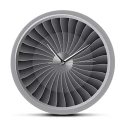 Jet Engine Turbine Fan Aviator Wall Clock Airplane Modern Wall Art Timepiece Aviation Home Decor Jet Artwork Pilot Wall Watch