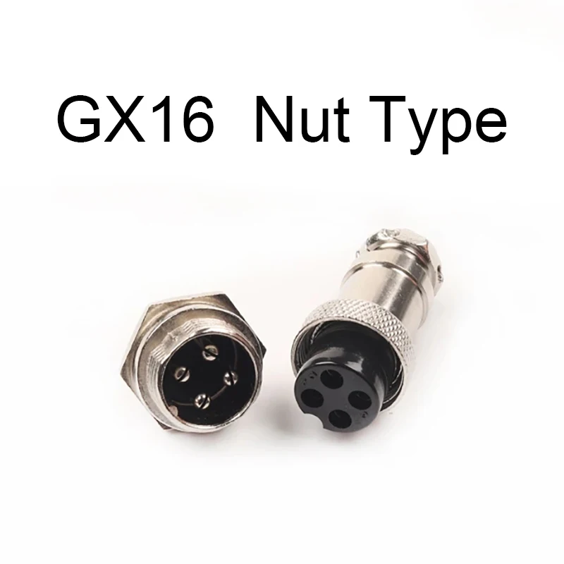 1set GX16 Nut Type Male & Female Electrical Connector 2/3/4/5/6/7/8/9/10 Pin Circular Aviation Socket Plug Wire Panel Connector