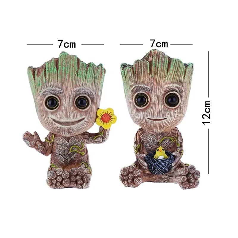 New Groot Tree Man Figurine Aquarium Decoration Air Bubble Trunk Driftwood Fish Tank Lanscaping Ornament Use with Air pump