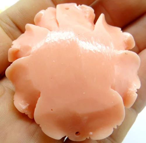 natural Chinese Organic Cinnabar Quartz crystal carve of flower charm Pendant for diy Jewelry making Necklace Accessories  A3