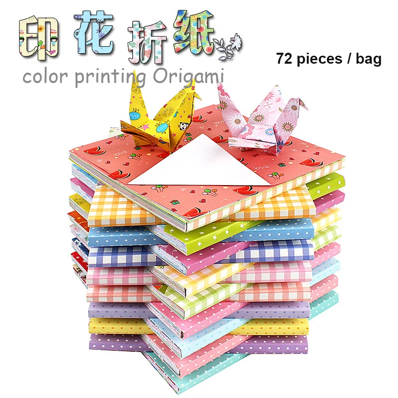 

72 Sheets Creativity Square Origami Paper Kid Handmade Double Side Coloring Fold Craft Paper Decor Art Material Diy Kid Gift