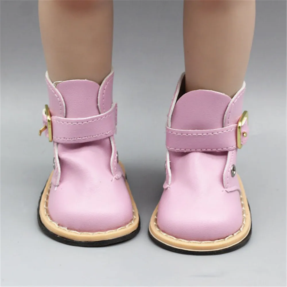 7cm Leather Boots Doll Shoes Clothes Accessories Fit for 43cm Born Baby Doll,American 18Inch Girl,Our Generation Doll,DIY Toys