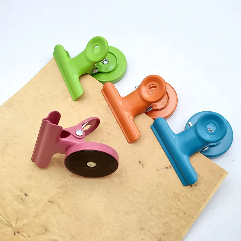 4pcs Colored Metal Stationery Magnetic Binder Clips Whiteboard Magnets for Home cute paper clips school Class supplies binder