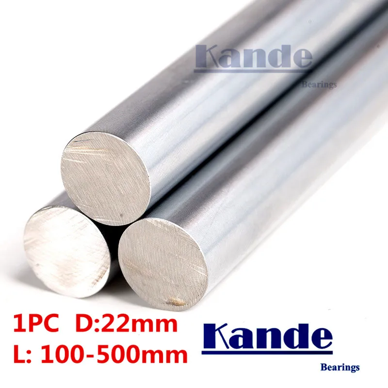 Kande Bearings 1pc d:22mm 230mm 3D printer rod shaft 22mm linear shaft 100mm chrome plated rod shaft CNC parts 100-550mm