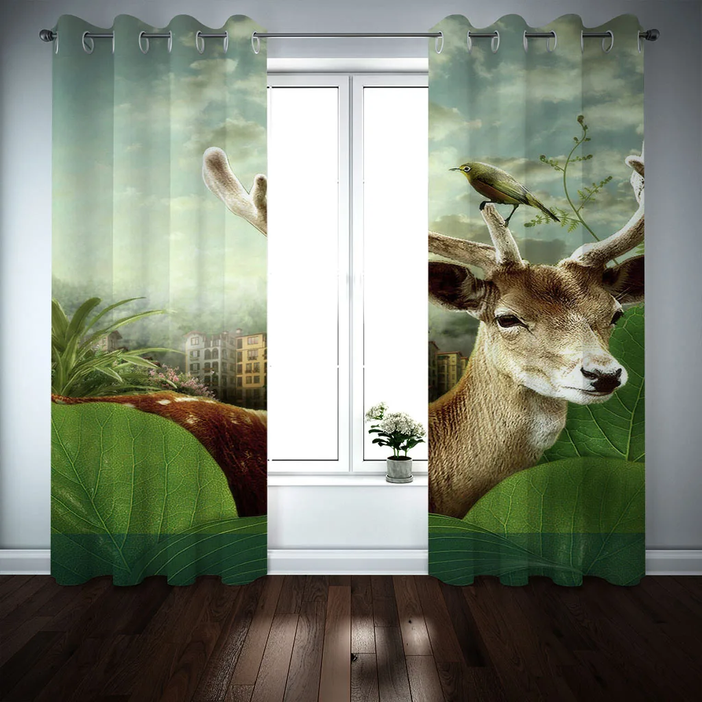 2021 Blackout 3D Curtain For Living Room Bedroom Customized size For Windows Insulation And Shading Decoration 3D Curtains