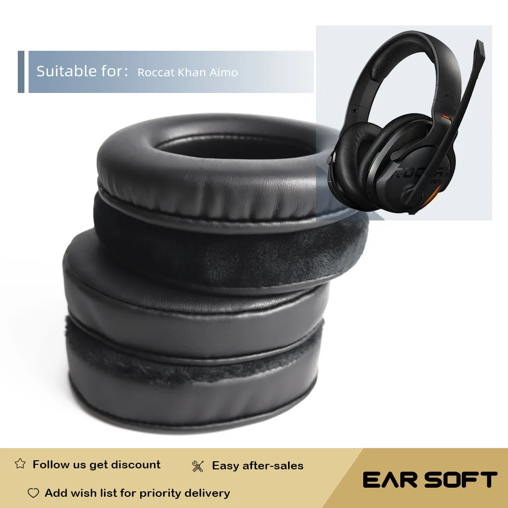 

Earsoft Replacement Ear Pads Cushions for Roccat Khan Aimo Headphones Earphones Earmuff Case Sleeve Accessories