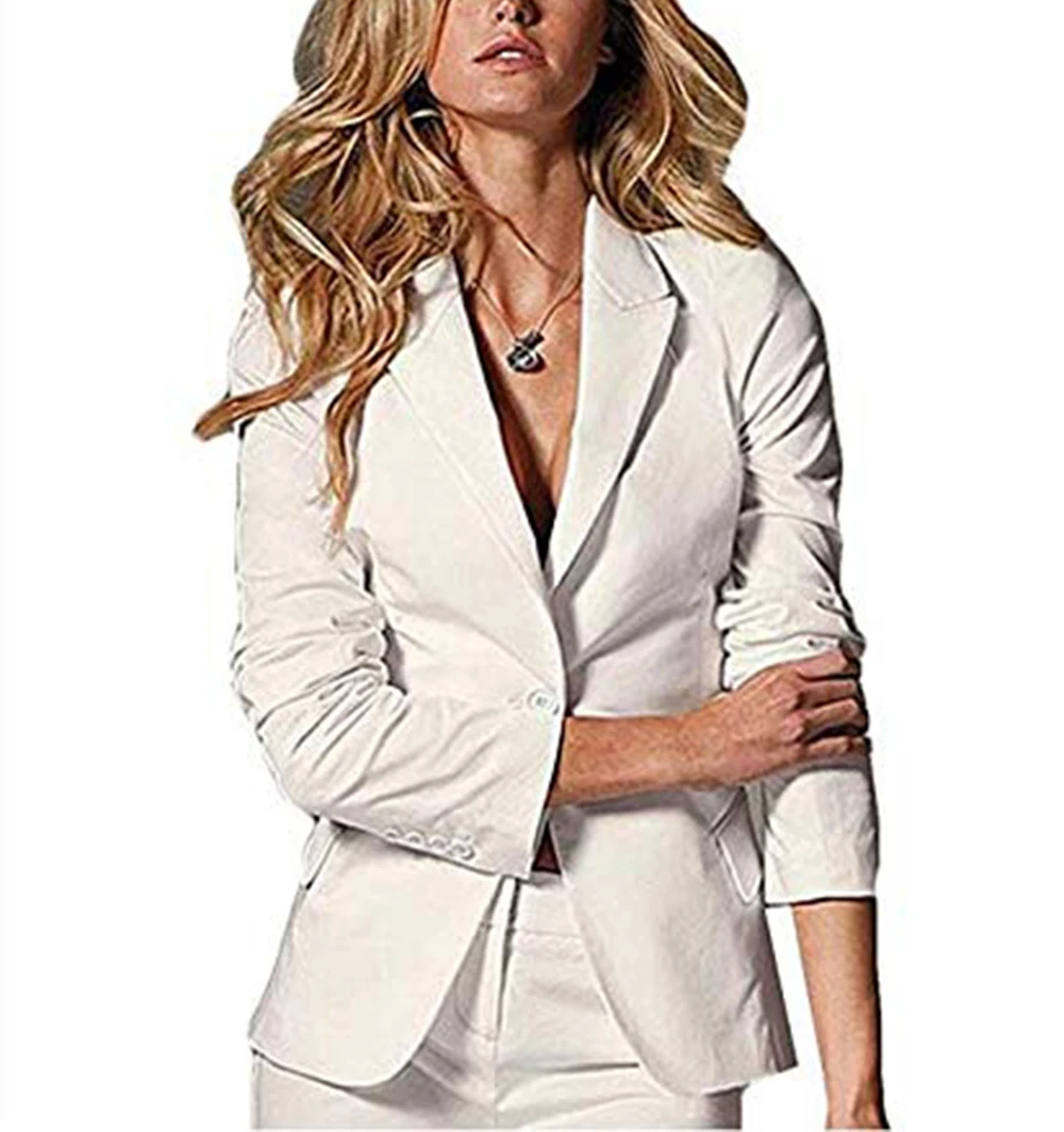 Damenanzüge Herbst Winter Büro V-Ausschnitt Business Anzug Party Prom Uniform Zweiteiliges Set