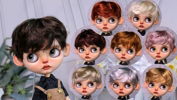 Blythes دمية مضاهاة الشعر يناسب في أنيقة 1/6 حجم سوبر كول تقليد الموهير الاستيقاظ الشعر القصير مايكرو مجعد شعر مستعار القهوة الخ