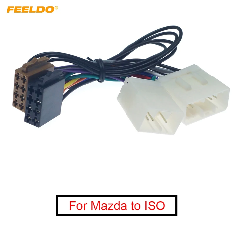 

FEELDO 10Pcs Car Stereo Conversion Plug Wire Adapter For Mazda to ISO CD Radio Wiring Harness Original Head Units Cable