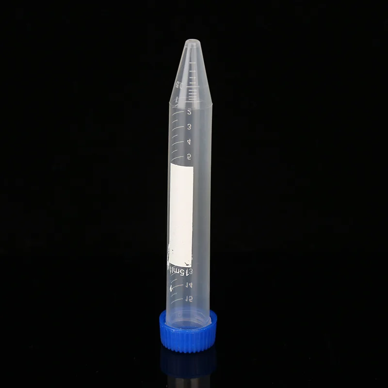 15ml Plastic Centrifuge Tubes, Conical Bottom, Graduated Marks, Blue Screw Cap, Pack of 100pcs