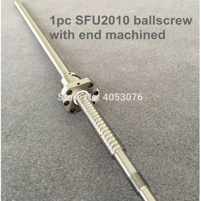 SFU2010 ballscrew 300 350 400 450 500 550 600mm ball screw with flange single ball nut BK/BF15 end machined CNC parts