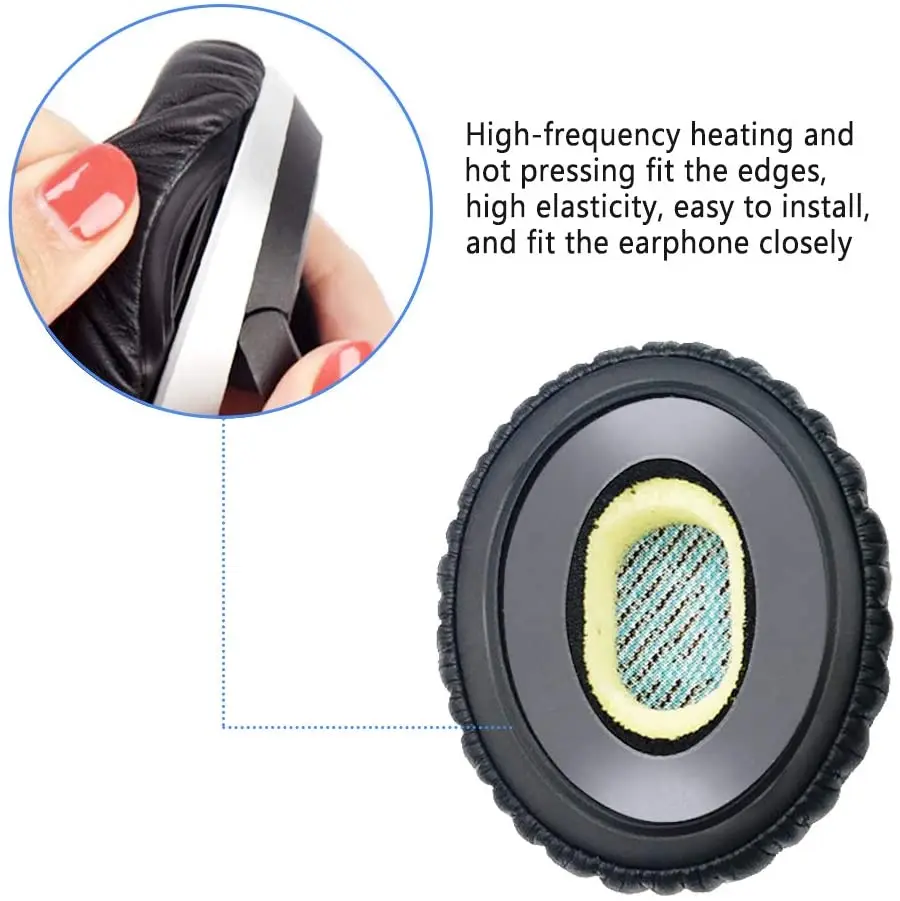 وسائد أذن إسفنجية بديلة متوافقة مع سماعات الرأس Bose SoundLink On-Ear (OE)، On-Ear 2 (OE2)، OE2i و SoundTrue On-Ear (OE).