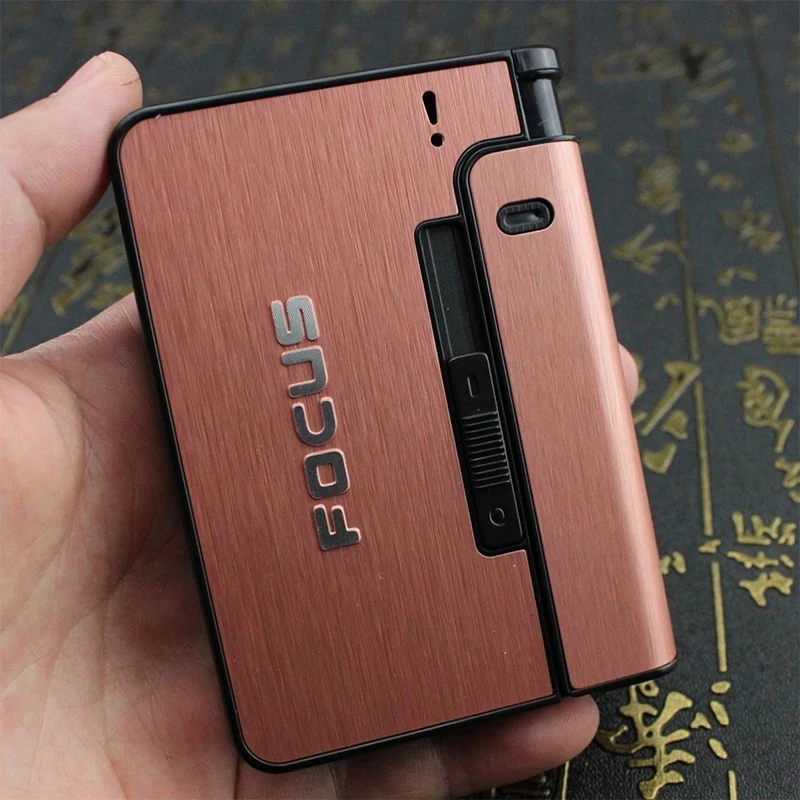 Portable Automatic Cigarette Case Metal Cigarette Boxes 10PCS Cigarette Holder Case Not Lighter Gadget For Men Christmas Gifts
