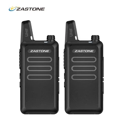 2PCS ZASTONE X6 Mini Walkie Talkie Uhf วิทยุ FM Ricetrasmettitore USB Walkie-Talkie Communicator CB stazione วิทยุ