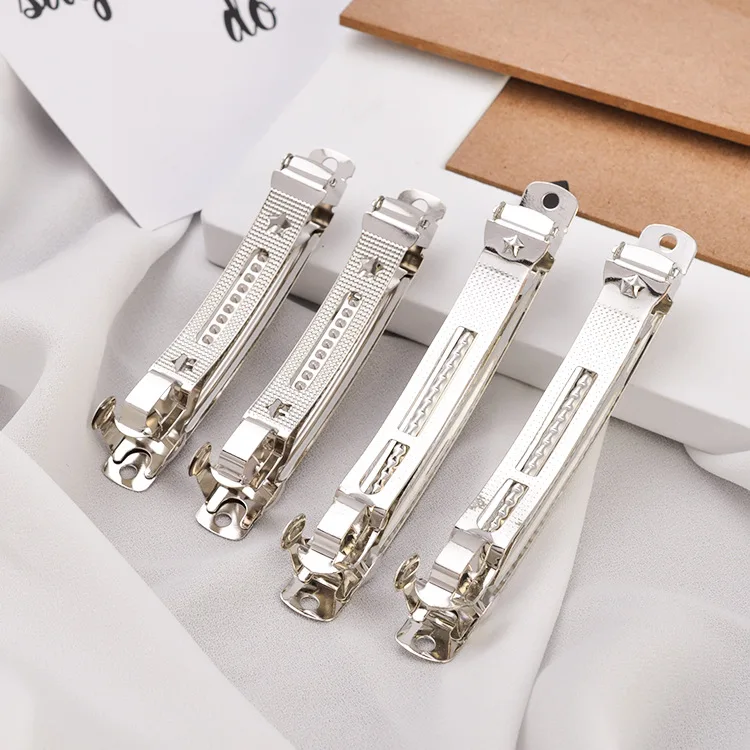 2021 French Barrette Style Spring Hair Clips Automatic Clip Blank Width Setting Rhodium Bow Hairpin Supplies For Jewelry Making