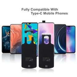 Universal Adjustable Type-C Battery Charger Case For Huawei Oppo Samsung Vivo Oneplus Sony Google Xiaomi Power Bank Case 5.0-6.5