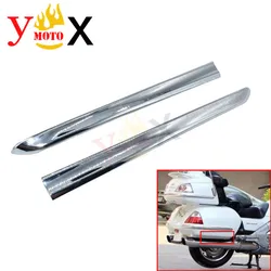 Motorcycle Chrome ABS Lower Left Right Trunk Saddlebag Accent Trim straight Strip Cover Decal For Honda Goldwing GL1800 2001-11