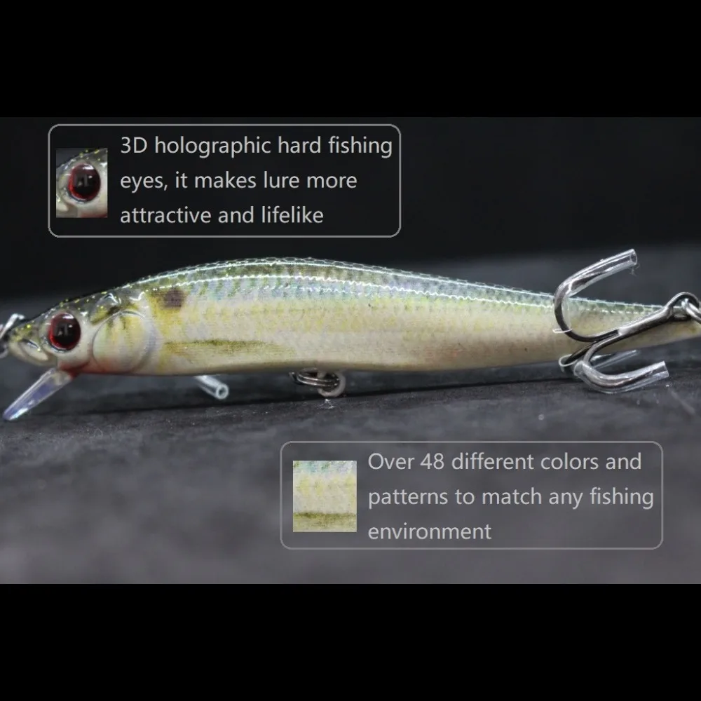 wLure Tight Wobbler Fishing Lure  Lifelike Colors 10cm 9.8g Upgraded Hooks Minnow Hard Bait Weight Transfer Design HM590