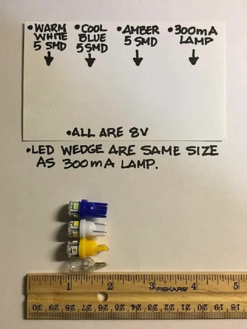 LAMP KIT LED SX-750 / 8V-WARM WHITE WEDGE BASE-TUNER-METER-RECEIVER-Pioneer