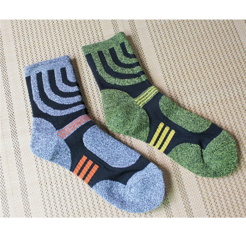 Coolmax-calcetines de compresión de algodón para hombre, medias de felpa para correr, fútbol, deporte al aire libre, baloncesto, ciclismo y viajes,