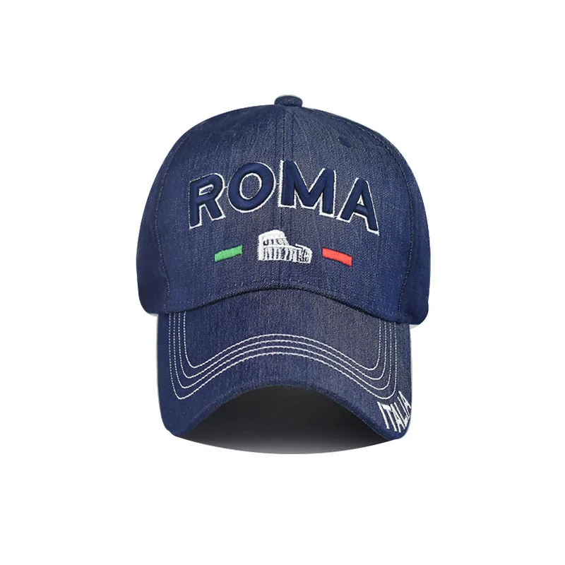 Baseball Cap Sun hat Italy Roma Letter Embroidery Leisure Fashion Sun hat Spring Autumn baseball Sport cap Hip Hop Fitted Cap