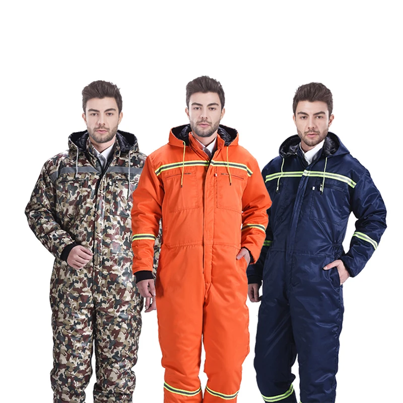 Winter Work Clothing Cotton Padded Jumpsuit Fishing Suit Antifouling Durable Overalls Workshop Suit Thick Cold Storage Coveralls