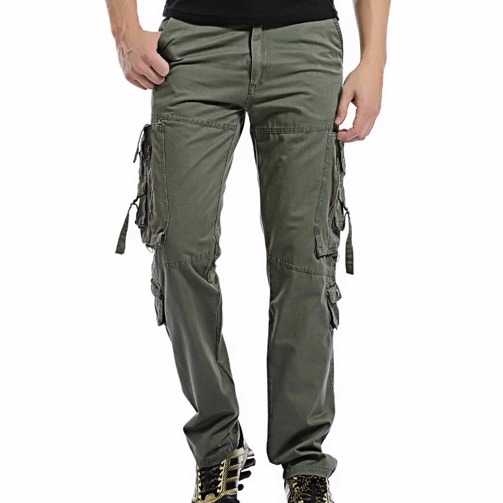 Men Cargo Pants Men Multi-Pocket Overall Male Combat Cotton Trousers Army Casual Joggers Pants Size 42 Drop Shipping