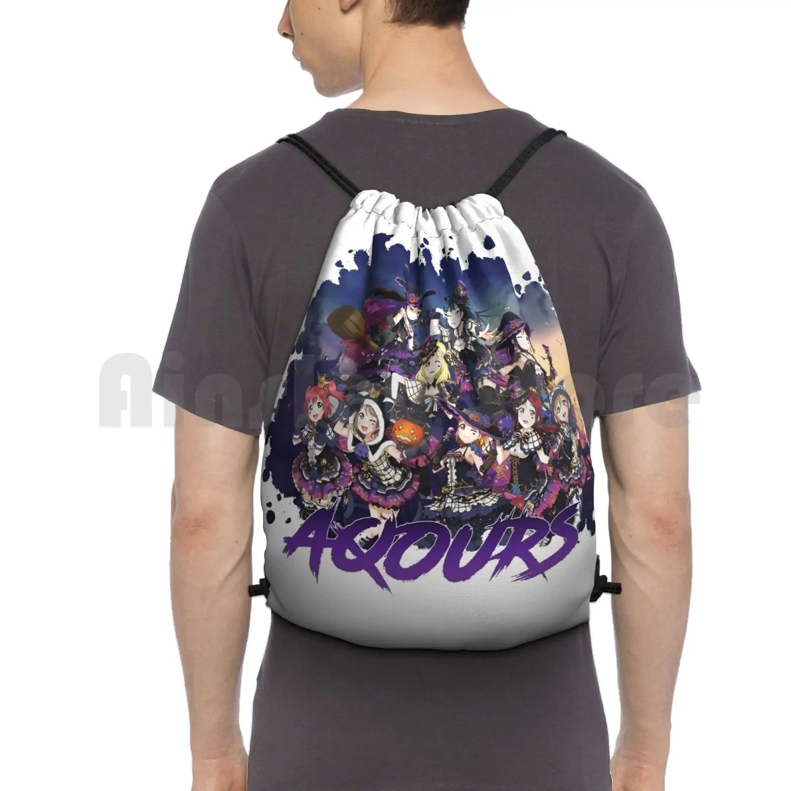 

Aqours Halloween Set-Love Live School Idol Festival Backpack Drawstring Bags Gym Bag Waterproof Chika You Riko Ruby